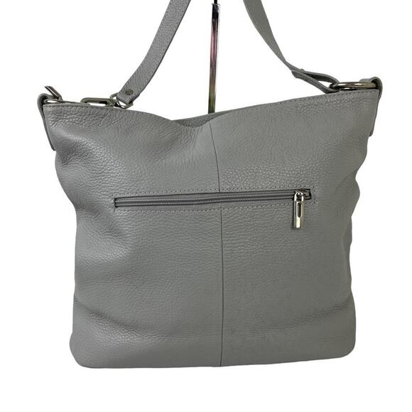 Genuine Leather Borse in Pelle Made in Italy Shoulder Bag Gray - Picture 3 of 16